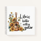 ひまわりカスタマイズ付きネームギター ノートブック (正面)