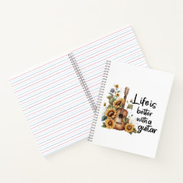 ひまわりカスタマイズ付きネームギター ノートブック