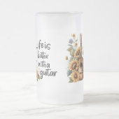 ひまわりカスタマイズ付きネームギター フロストグラスビールジョッキ (中央)