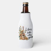 ひまわりカスタマイズ付きネームギター ボトルクーラー (ボトル正面)