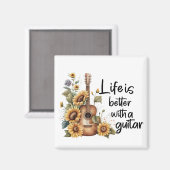 ひまわりカスタマイズ付きネームギター マグネット (正面/裏面)