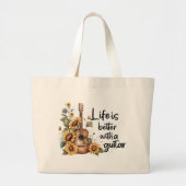 ひまわりカスタマイズ付きネームギター ラージトートバッグ (正面)