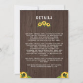 ひまわりカスタムの花の写真2 In One結婚 S 招待状 (裏面)