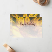 ひまわりカスタムハッピーバースデー ノートカード (正面/裏面インサイチュ)