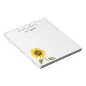 ひまわりカスタムフローラ自分の名前を追加する女性 ノートパッド (アングル)