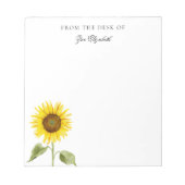 ひまわりカスタムフローラ自分の名前を追加する女性 ノートパッド (正面)