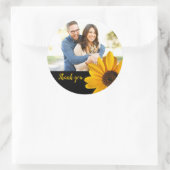 ひまわりカスタム感謝していのはカップルの写真と ラウンドシール (バッグ)