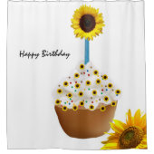 ひまわりカップケーキシャワーカーテン シャワーカーテン (正面)