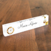 ひまわりカップケーキ机用ネームプレート デスクネームプレート (側面)