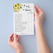 ひまわりカップルの上または下シャワーゲームカード チラシ (ハンドル)