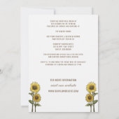 ひまわりカップル結婚式招待状と詳細 招待状 (裏面)