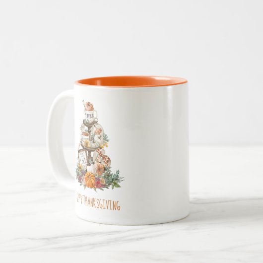 ひまわりカボチャの段トレイ秋 ツートーンマグカップ (正面左)