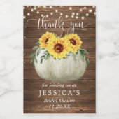 ひまわりカボチャ小ワインボトルラベル ワインラベル (シングルラベル)