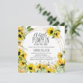 ひまわりカボチャ男女兼用の赤ちゃんシャワー 招待状 (スタンド正面)