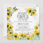 ひまわりカボチャ男女兼用の赤ちゃんシャワー 招待状 (正面)