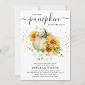 ひまわりカボチャ男女兼用の赤ちゃんシャワー 招待状 (正面)