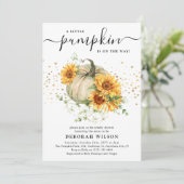 ひまわりカボチャ男女兼用の赤ちゃんシャワー 招待状 (スタンド正面)