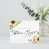 ひまわりカボチャ私の花ガールカード ポストカード (スタンド正面)