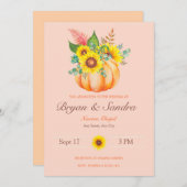 ひまわりカボチャ秋の結婚式招待状 招待状 (正面/裏面)