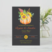 ひまわりカボチャ秋の結婚式招待状 招待状 (スタンド正面)