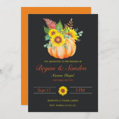 ひまわりカボチャ秋の結婚式招待状 招待状 (正面/裏面)