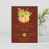ひまわりカボチャ秋の結婚式招待状 招待状 (スタンド正面)