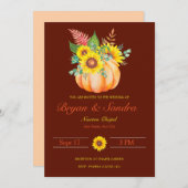ひまわりカボチャ秋の結婚式招待状 招待状 (正面/裏面)