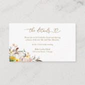 ひまわりカボチャ秋の結婚式詳細 エンクロージャーカード (正面)