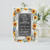 ひまわりカボチャ秋ファームカントリー素朴ウェディング セーブザデート (スタンド正面)