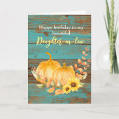 ひまわりカボチャ秋誕生日娘義理 カード (正面)