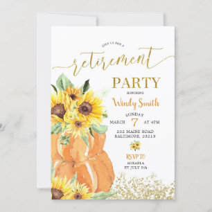ひまわりカボチャ秋退職パーティの招待状 招待状
