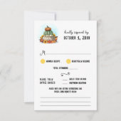 ひまわりカボチャ素朴ンカントリーファーム秋の結婚式 出欠カード (正面)