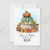 ひまわりカボチャ素朴ンカントリーファーム秋の結婚式 出欠カード (裏面)