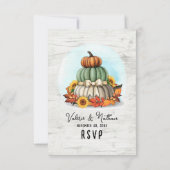 ひまわりカボチャ素朴ンカントリーファーム秋の結婚式 出欠カード (裏面)