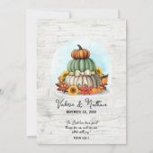 ひまわりカボチャ素朴ンカントリー秋ファームズ結婚ス 招待状 (裏面)