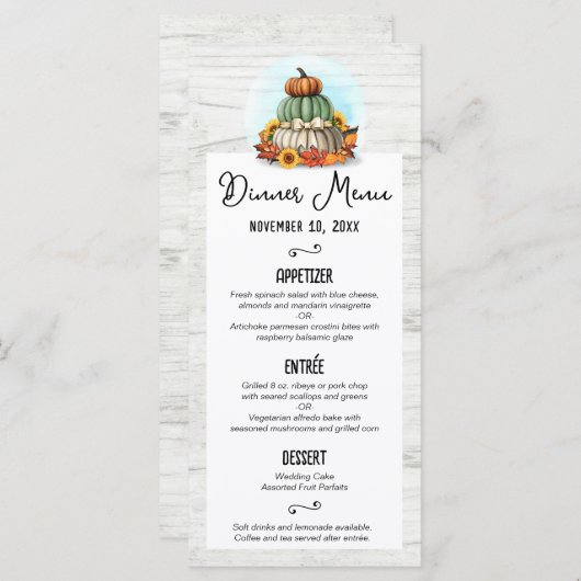 ひまわりカボチャ素朴ンカントリー秋ファームメニュー プログラム (正面/裏面)