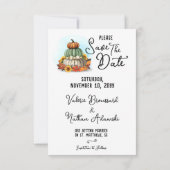 ひまわりカボチャ素朴国秋フォトフレーム セーブザデート (裏面)