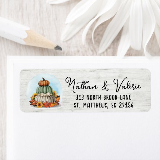 ひまわりカボチャ素朴秋ファーム差出人住所 ラベル (インサイチュ)