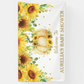 ひまわりカボチャ赤ちゃんシャワー歓迎の背景 横断幕 (縦)