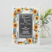 ひまわりカボチャChalkboard秋リハーサルディナー 招待状 (スタンド正面)