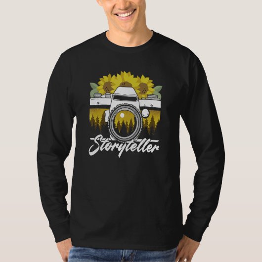 ひまわりカメラストーリーテリング写真カメラマ Tシャツ (正面)