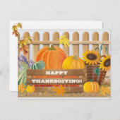 ひまわりカラフルとカボチャ感謝祭 シーズンポストカード (正面/裏面)