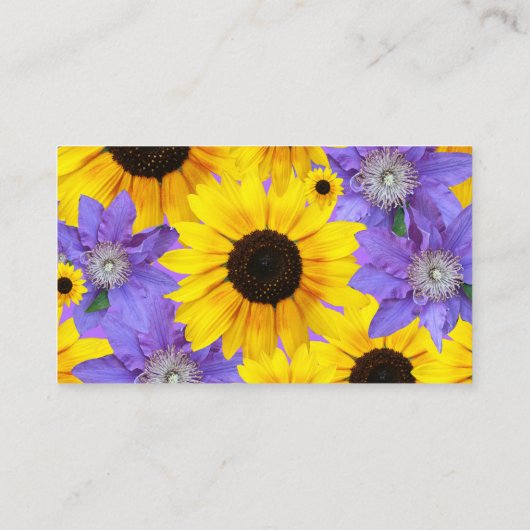 ひまわりカラフルと紫パーソナライズされた 名刺 (裏面)