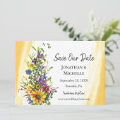 ひまわりカラフルの花の緑結婚の花 セーブザデート (スタンド正面)