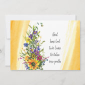 ひまわりカラフルの花の緑結婚の花 セーブザデート (裏面)