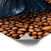 ひまわりカラフルを配した鳥 ポスター (角)