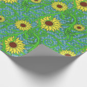 ひまわりカラフルフローライラストレーション ラッピングペーパー (角)