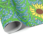 ひまわりカラフルフローライラストレーション ラッピングペーパー (ロールコーナー)