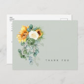ひまわりカラフルフローラセージ葬儀ありがとう ポストカード (正面/裏面)