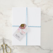 ひまわりカラフルフローラピーチリーフ誕生日 ギフトタグ (より糸付き)